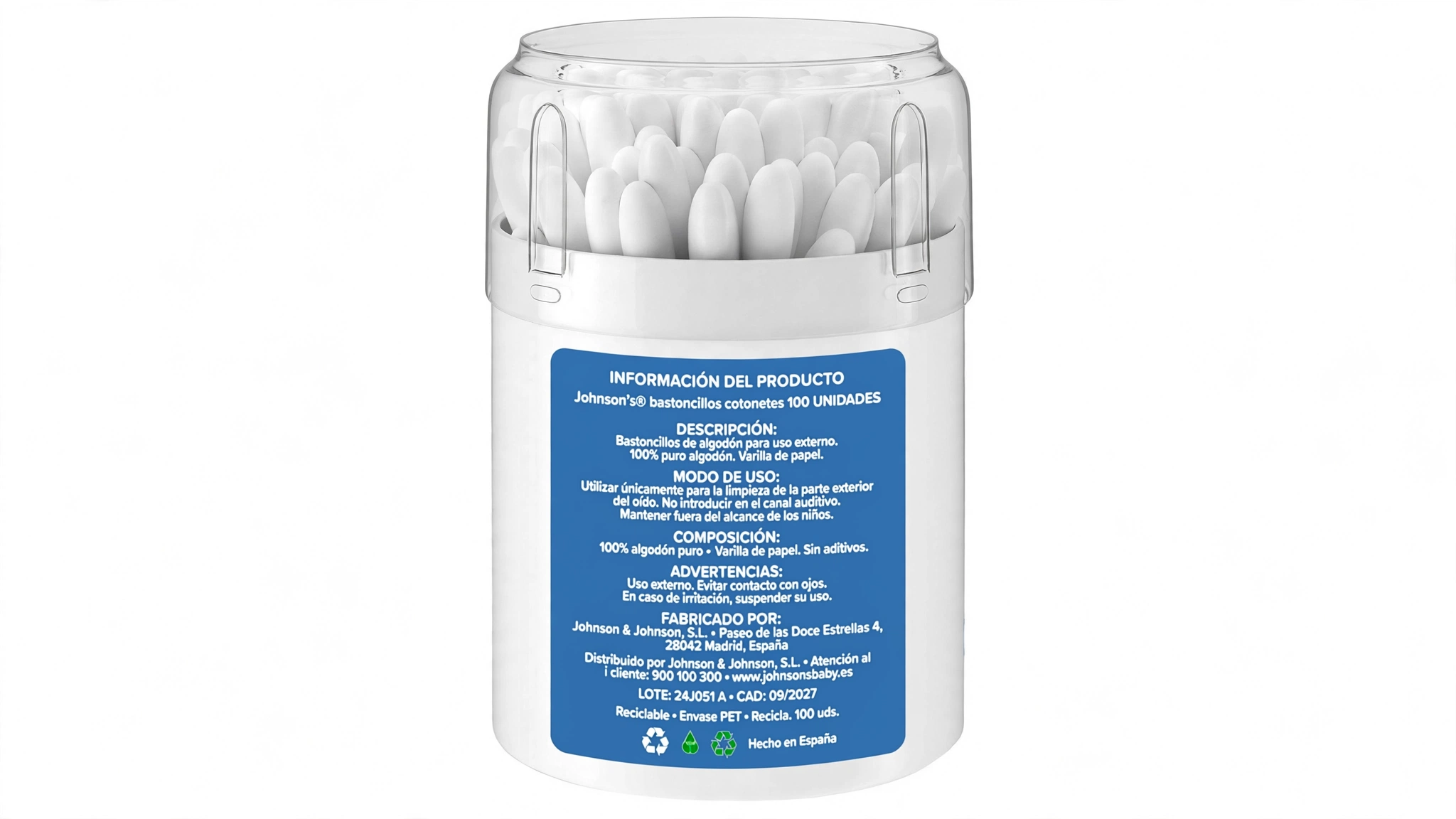 Johnson's Bastoncillos Cotonetes X 100 Unidades - Imagen 2