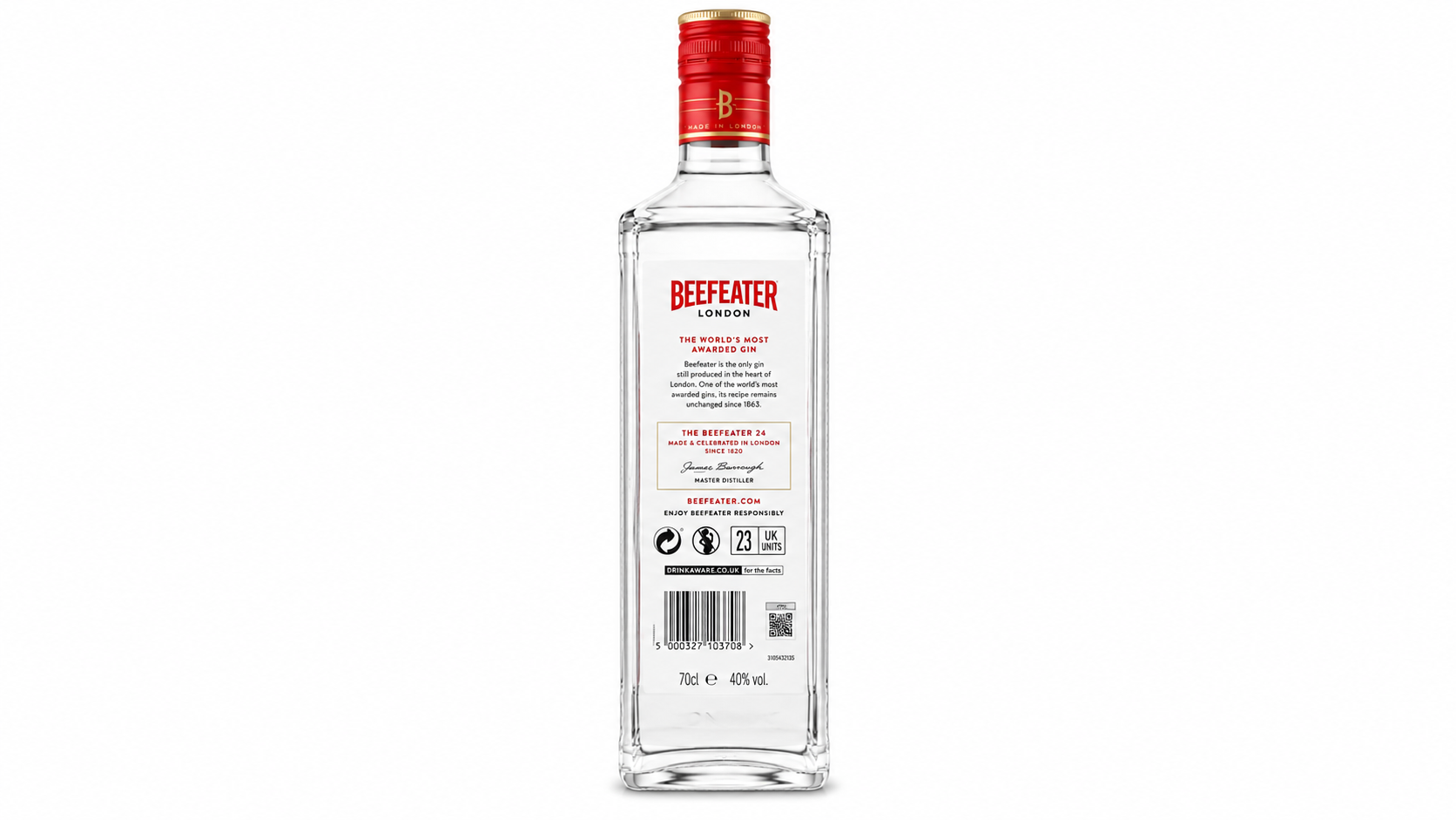 Ginebra Beefeater London Dry Botella de 70 cl - Cristal - Imagen 2