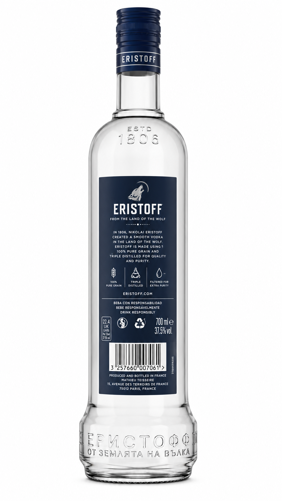 Eristoff Botella Cristal (70 cl.) - Imagen 2