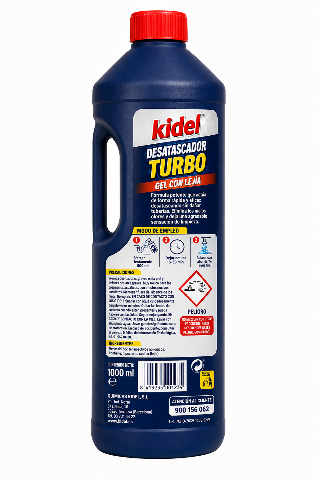 Kidel Desatascador Turbo 1000 ml - Imagen 2