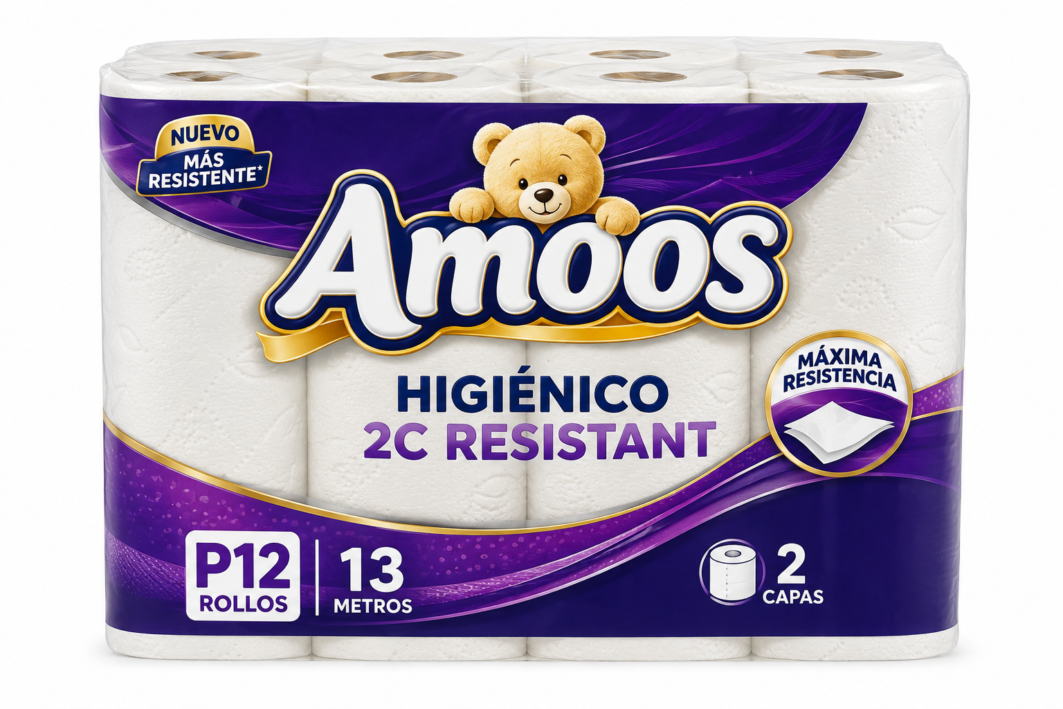 Amoos Higiénico 2C Resistant P12 Rollos 13 M