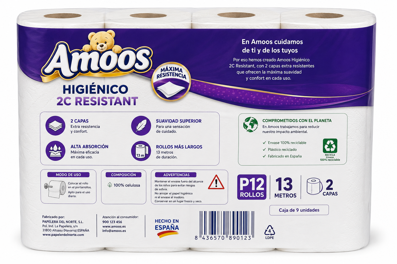 Amoos Higiénico AIR Sense DECO 3 Capas 20 M - Imagen 2