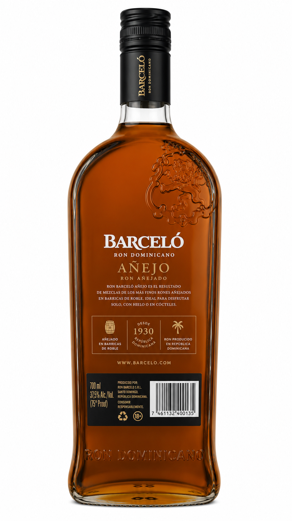 Ron Barceló Añejo Botella Cristal 70 cl - Imagen 2