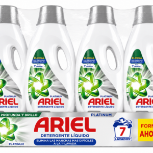ARIEL Manchas Detergente líquido Deter Platinum | 7 lavados | Caja 4 uds.