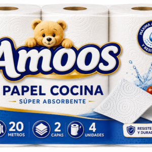Amoos Papel Cocina 20 M / 4 UDS