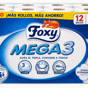 Foxy Papel Higienico Mega3 46 M / 12 uds