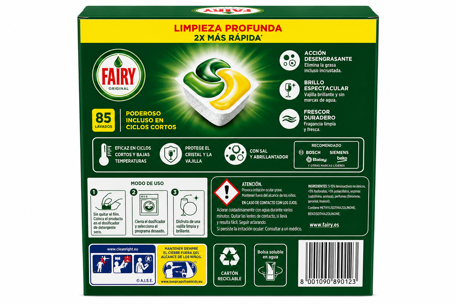 Fairy Det Lavavajillas Caja de 5 Unidades - Imagen 2