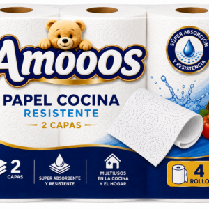 Amoos Papel Cocina Resistente 2 Capas 4 Rollos