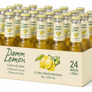 Cerveza Damm Lemon (Radler) | Caja de 24 Botellas (25 cl) - Cristal