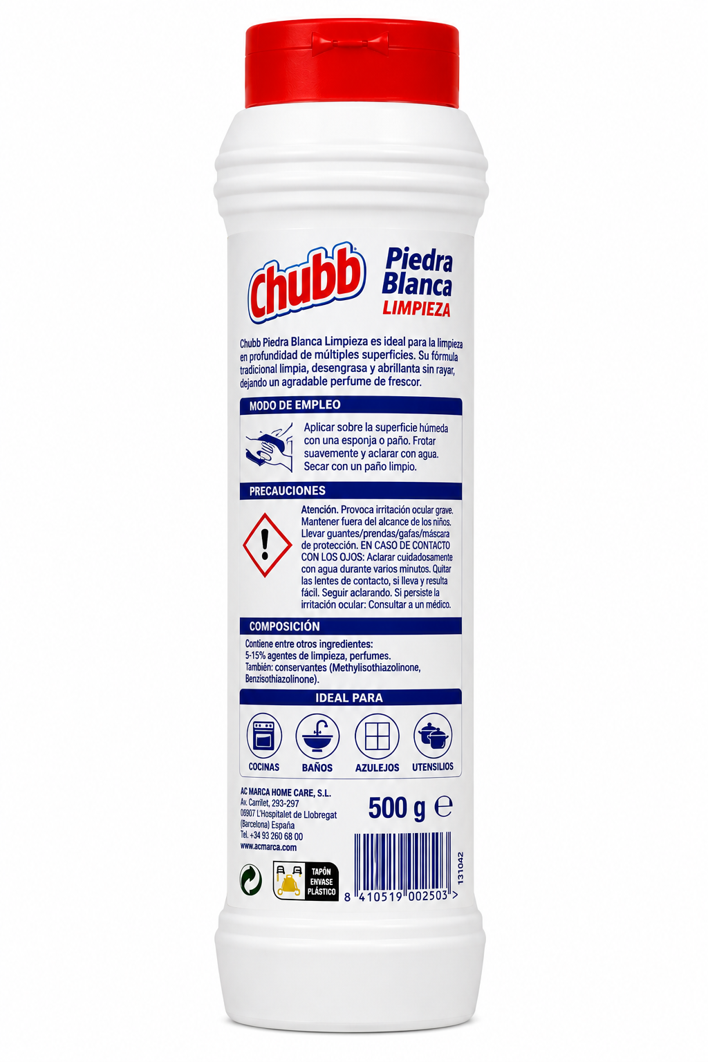 Chubb Piedra Blanca Limpieza Botella 500g - Imagen 2