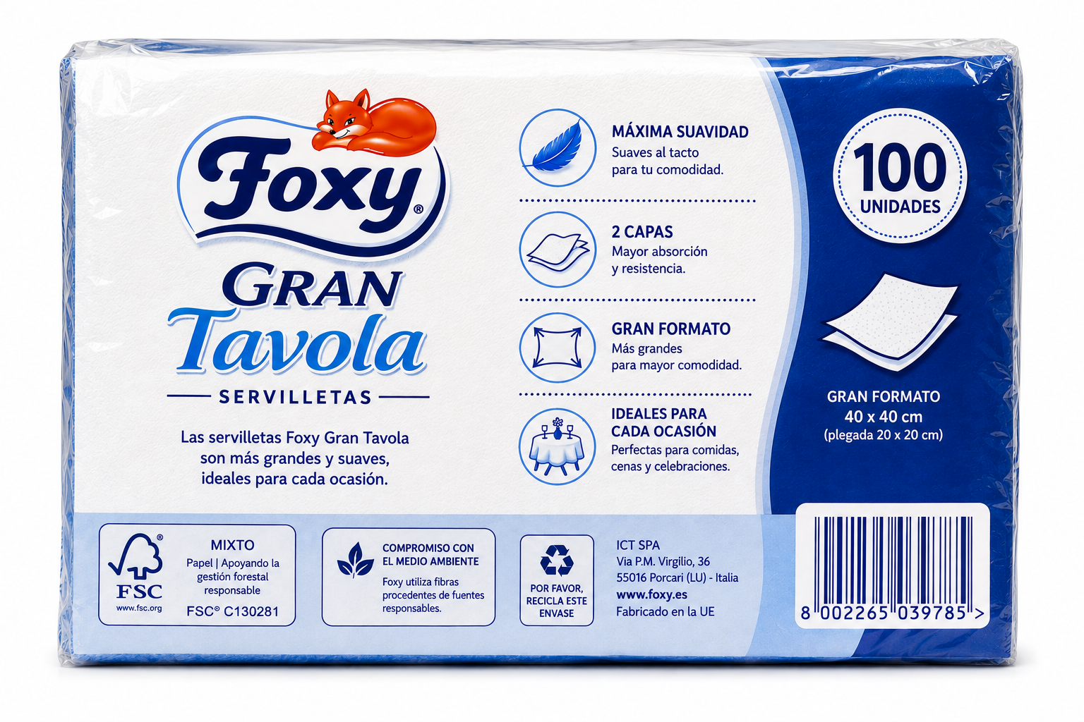 Foxy Servilleta Gran Tavola 100 Unidades - Imagen 2