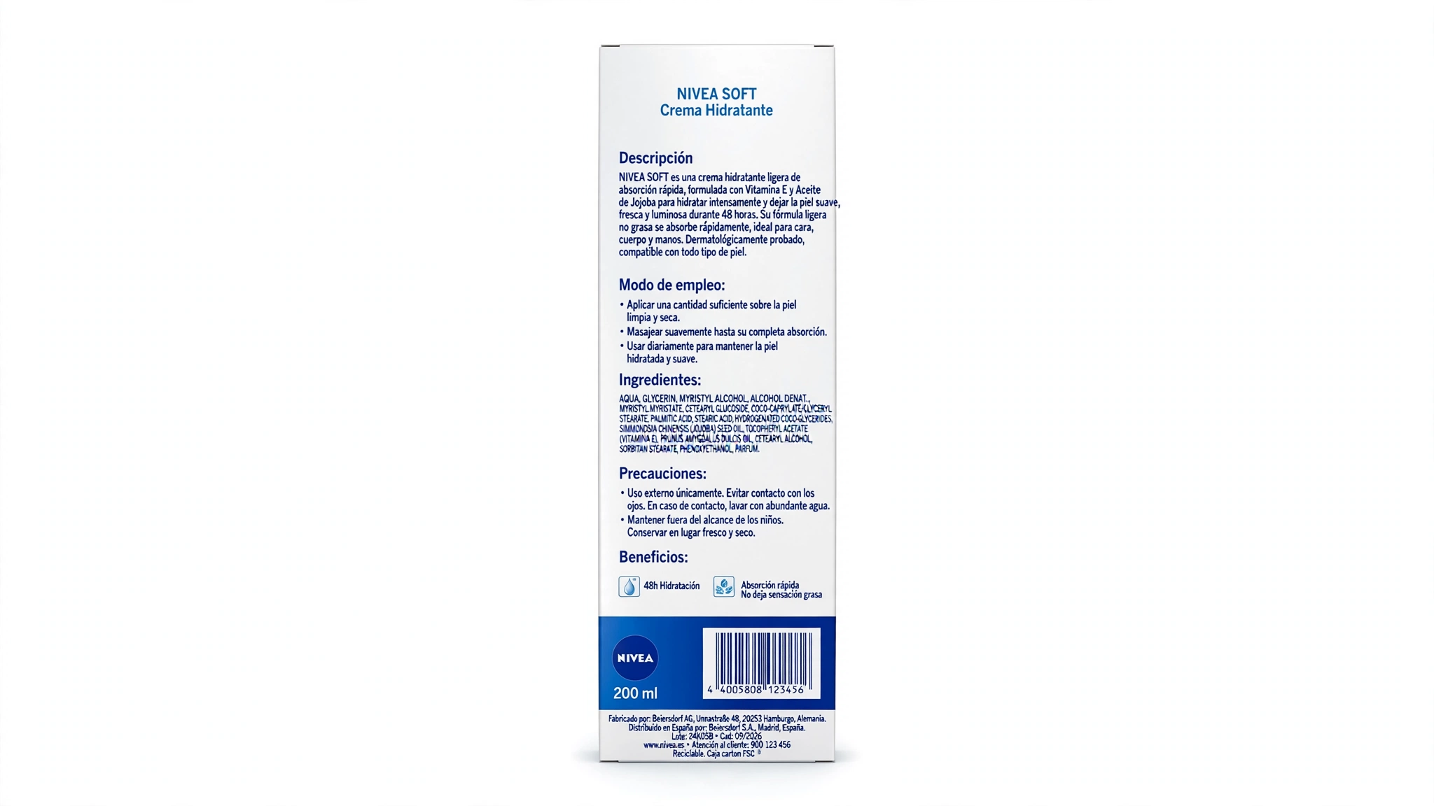 Nivea Crema Soft 200ml Caja - Imagen 2