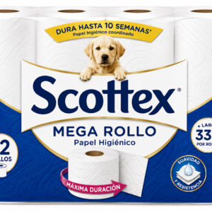 Scottex Papel HIG MEGA Rollo 33 M / 12 UDS