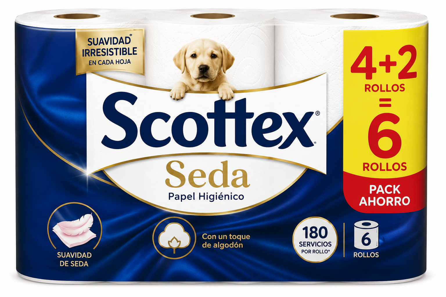 Scottex Papel Hig Seda 180sc P4+2=6r