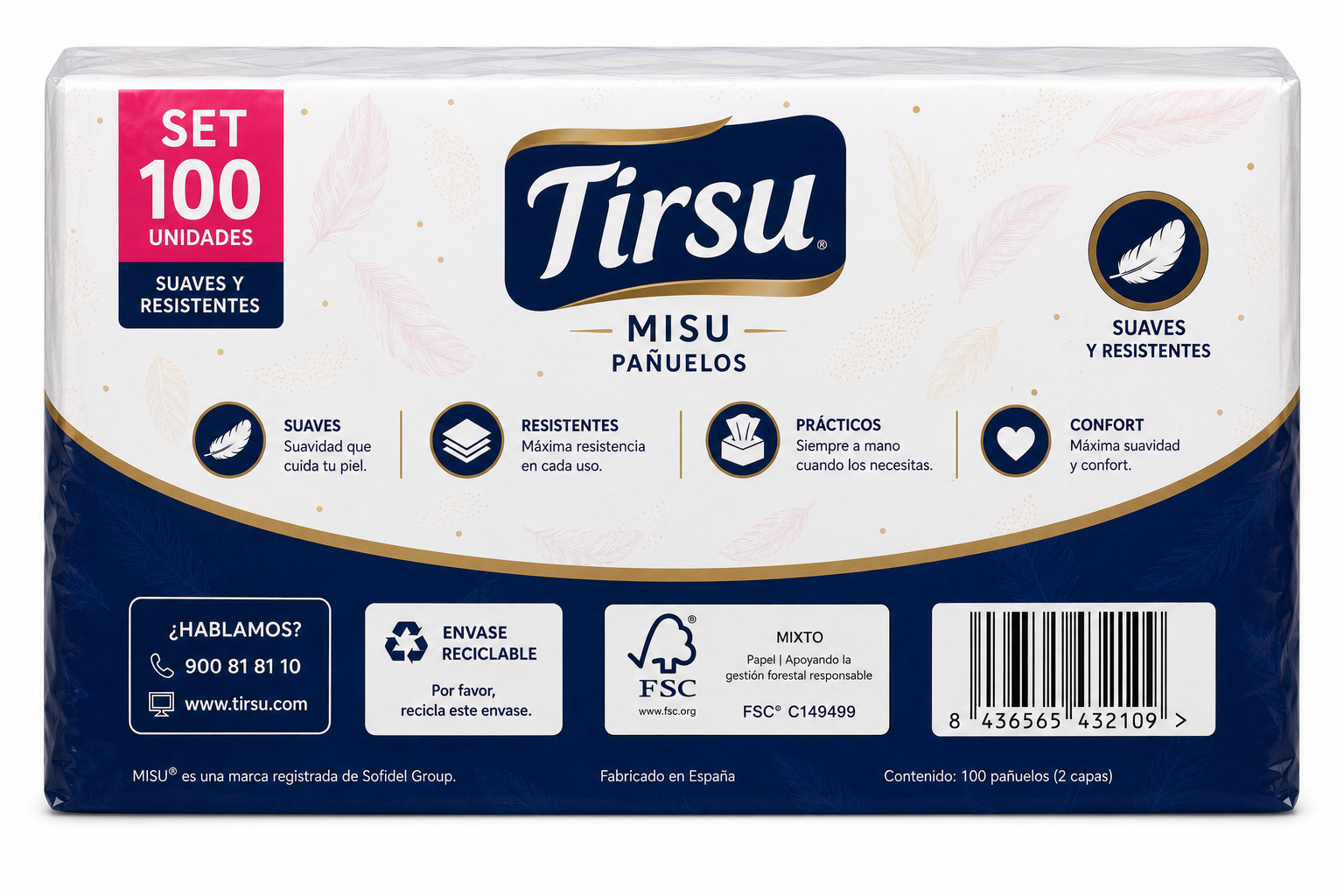 Tirsu MISU Pañuelos Set 100 uds - Imagen 2