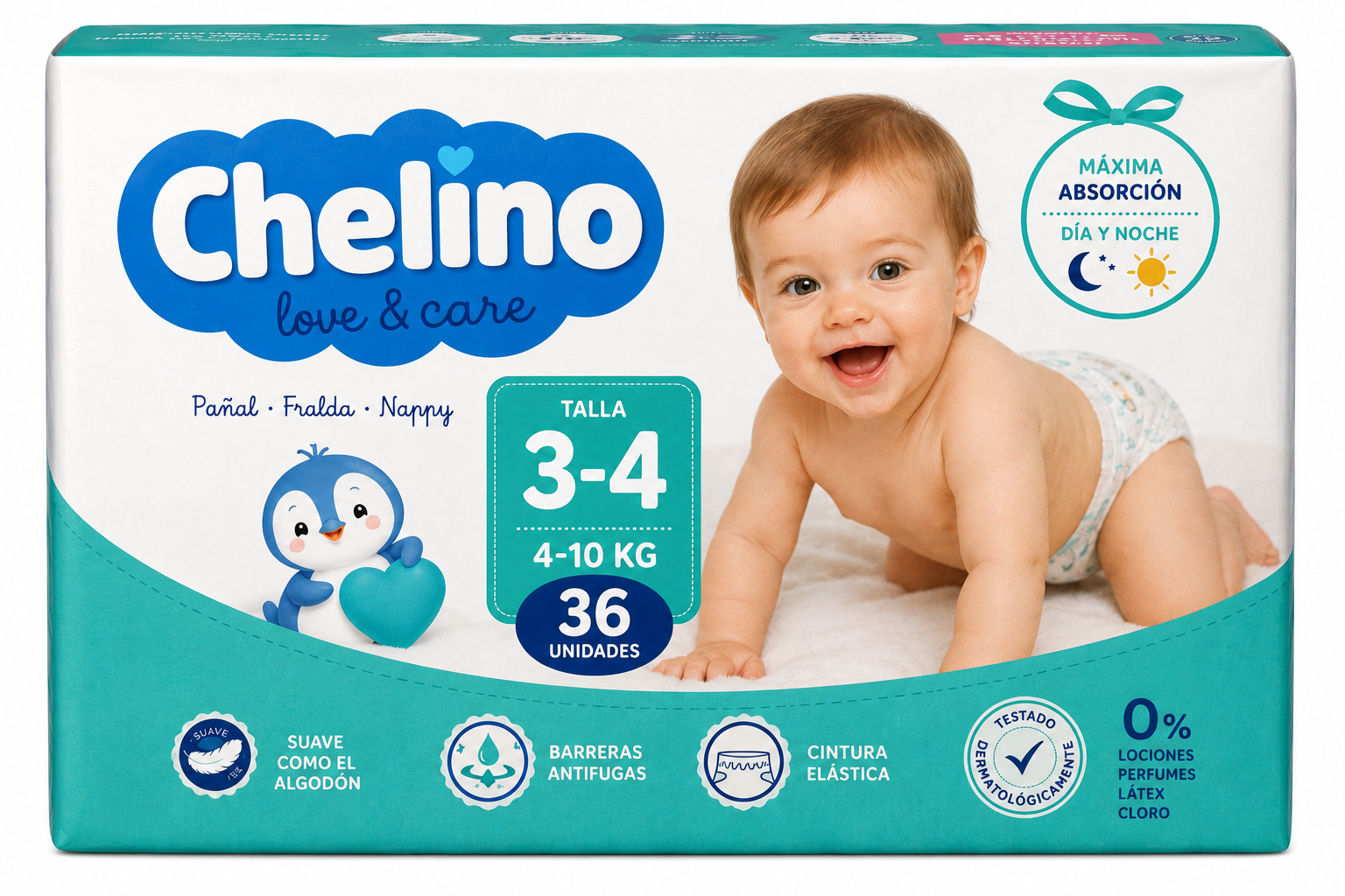 Chelino Pañal Talla 3 4 10kg / 36ud