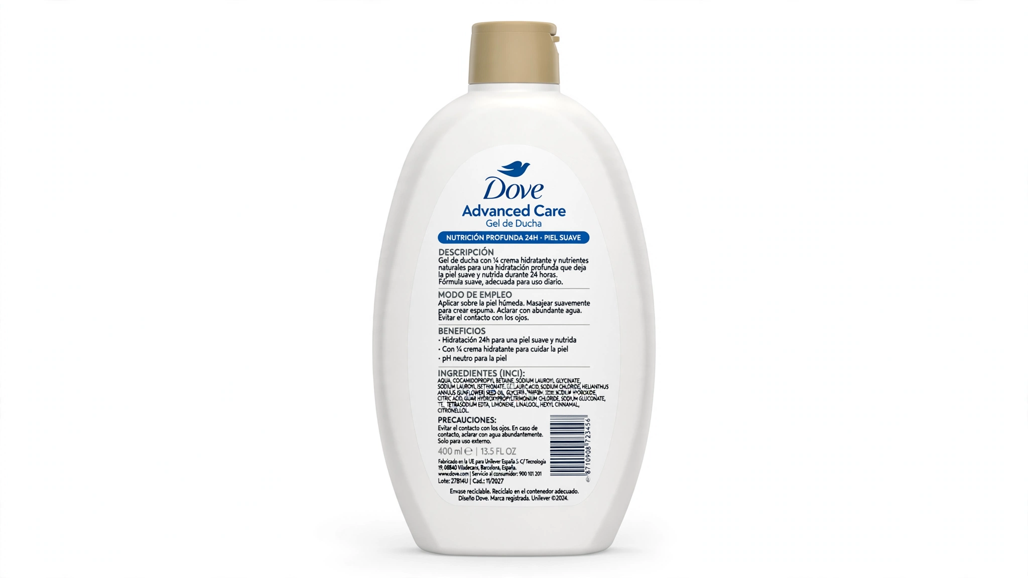 Dove Gel 400 ml Botella Plástico - Imagen 2