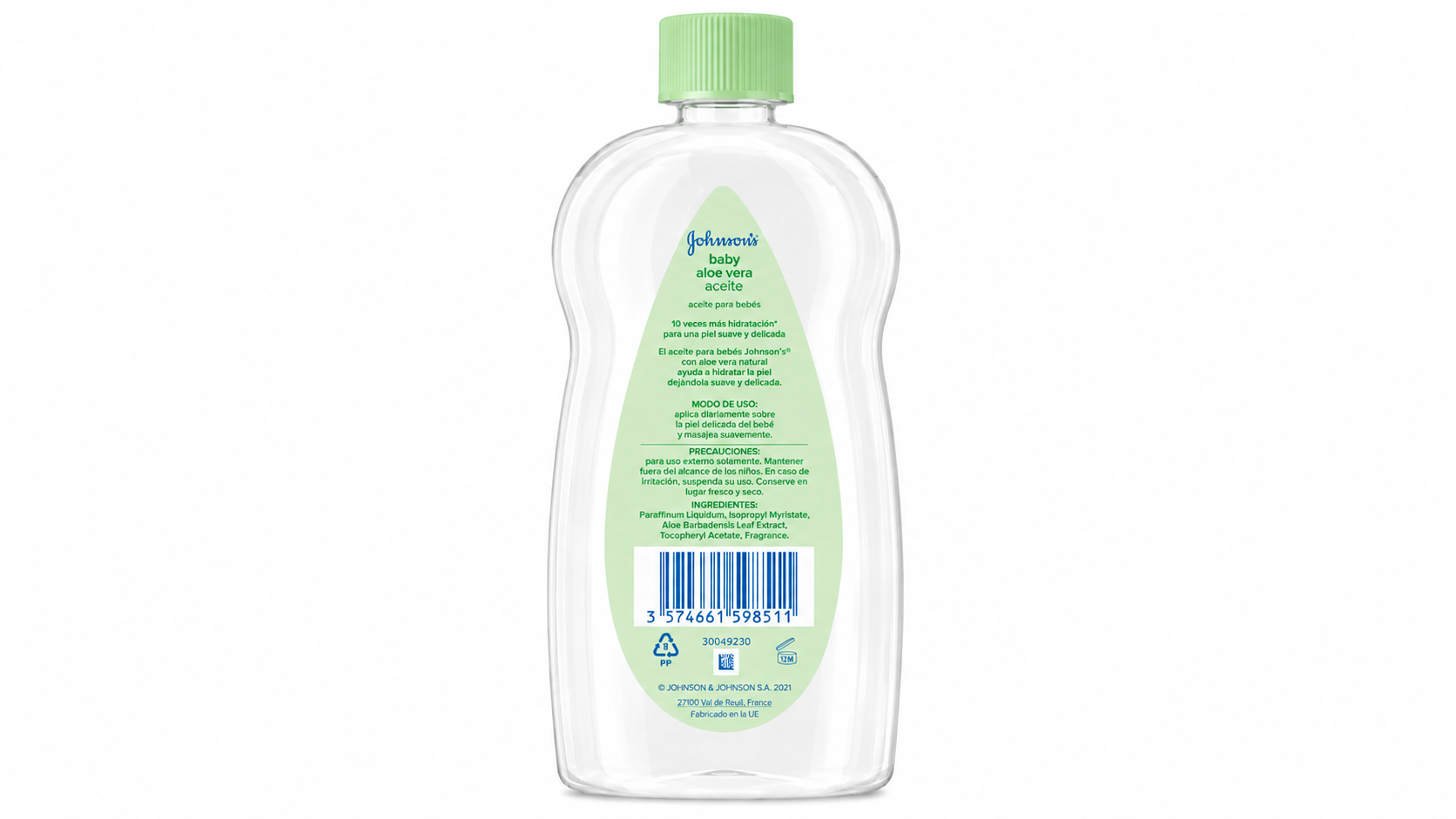 Johnson's Baby Aceite Aloe Vera 500 ml - Imagen 2