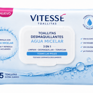 Vitesse Toallitas Desmaqui.agua Micelar 3en1 Todas las Piele