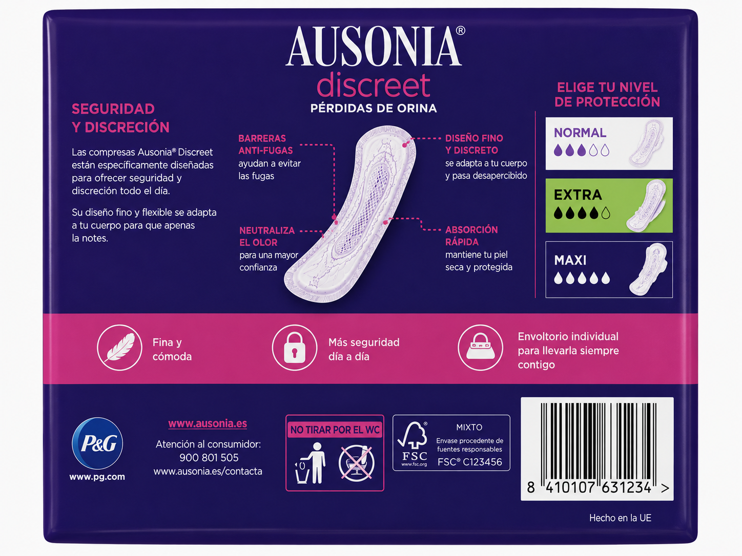 Ausonia Discreet Compresas Extra - Imagen 2