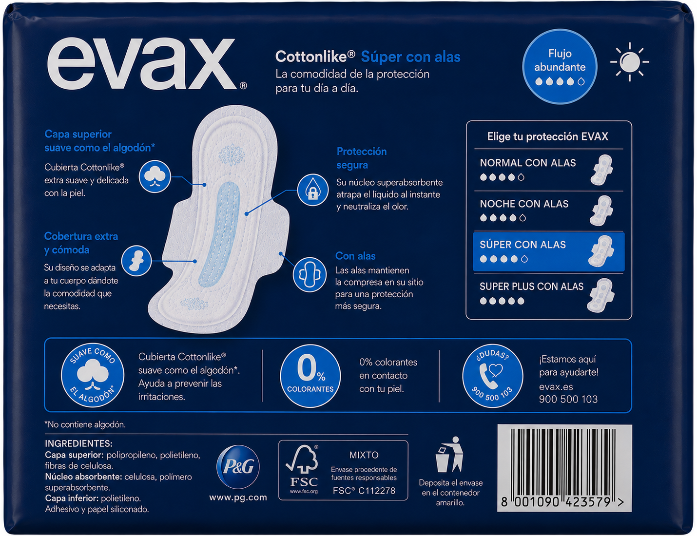 Evax Cottonlike Super Alas 14 uds - Imagen 2