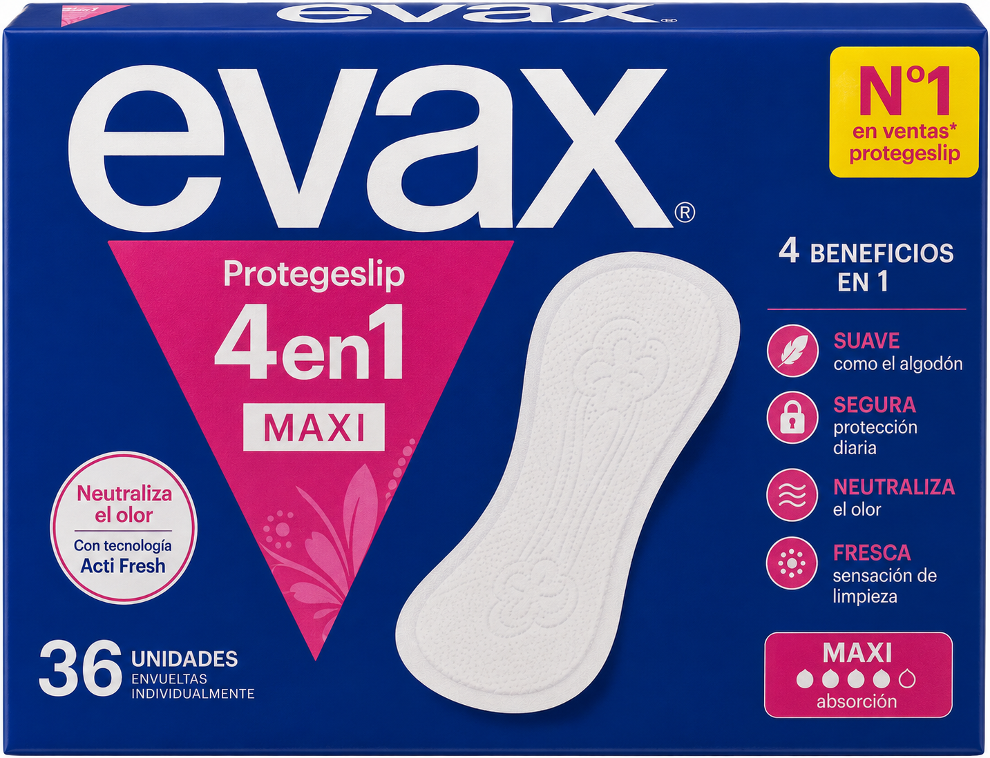 Evax Protegeslip 4EN1 Maxi 36uds