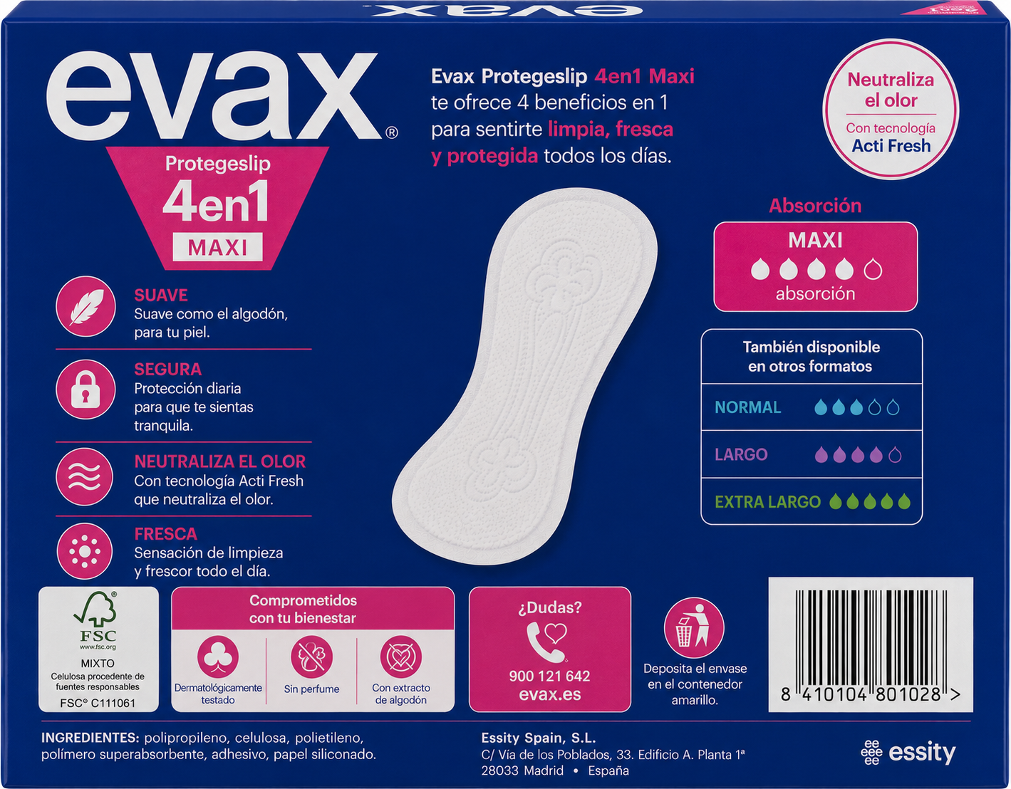 Evax Protegeslip 4EN1 Maxi 36uds - Imagen 2
