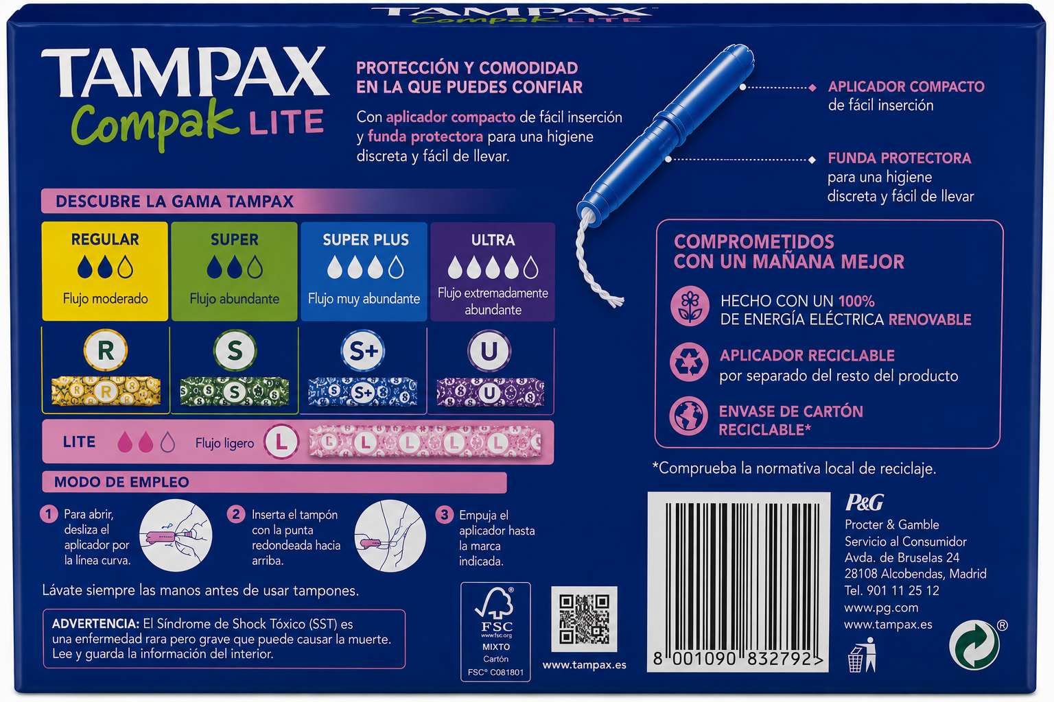 Tampax Compak Lite Tampones 18 uds - Imagen 2
