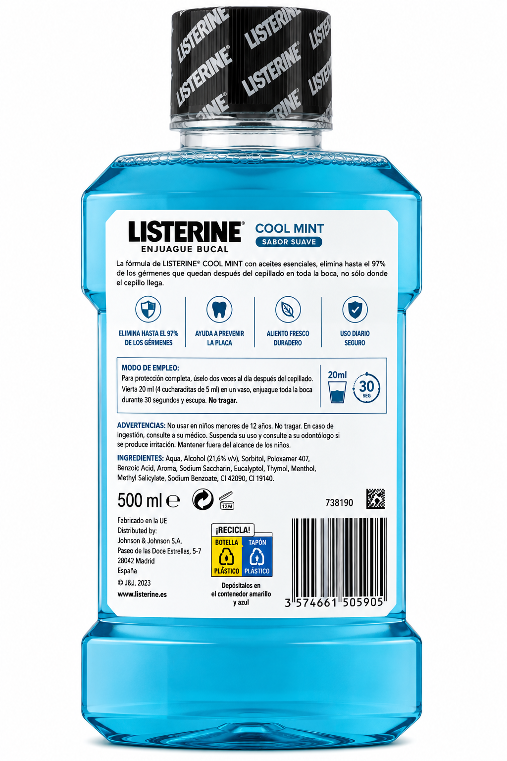 Listerine Enjuague Bucal 500ml - Imagen 2