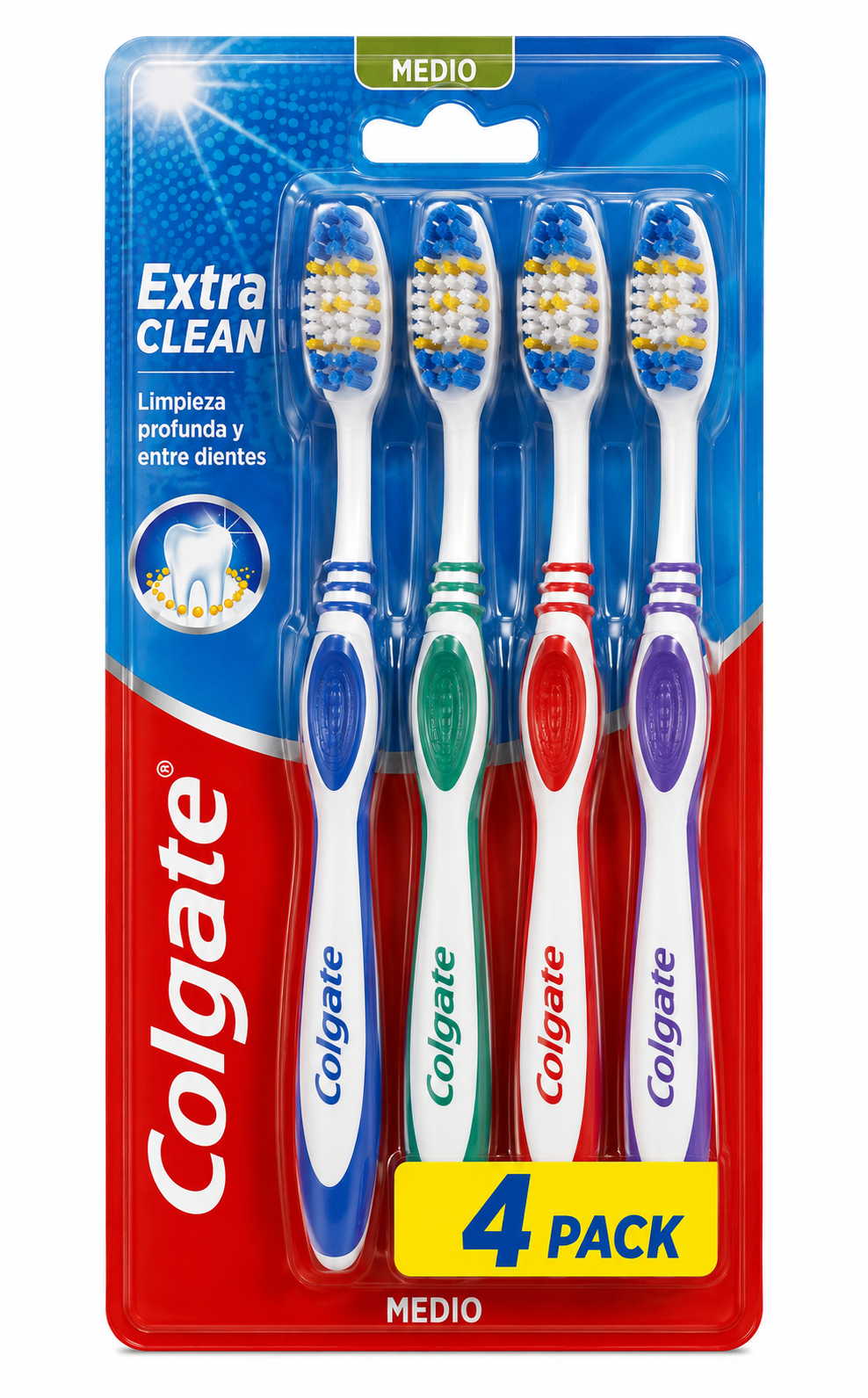 Colgate Cepillo Extra Clean Medio 4 Ud