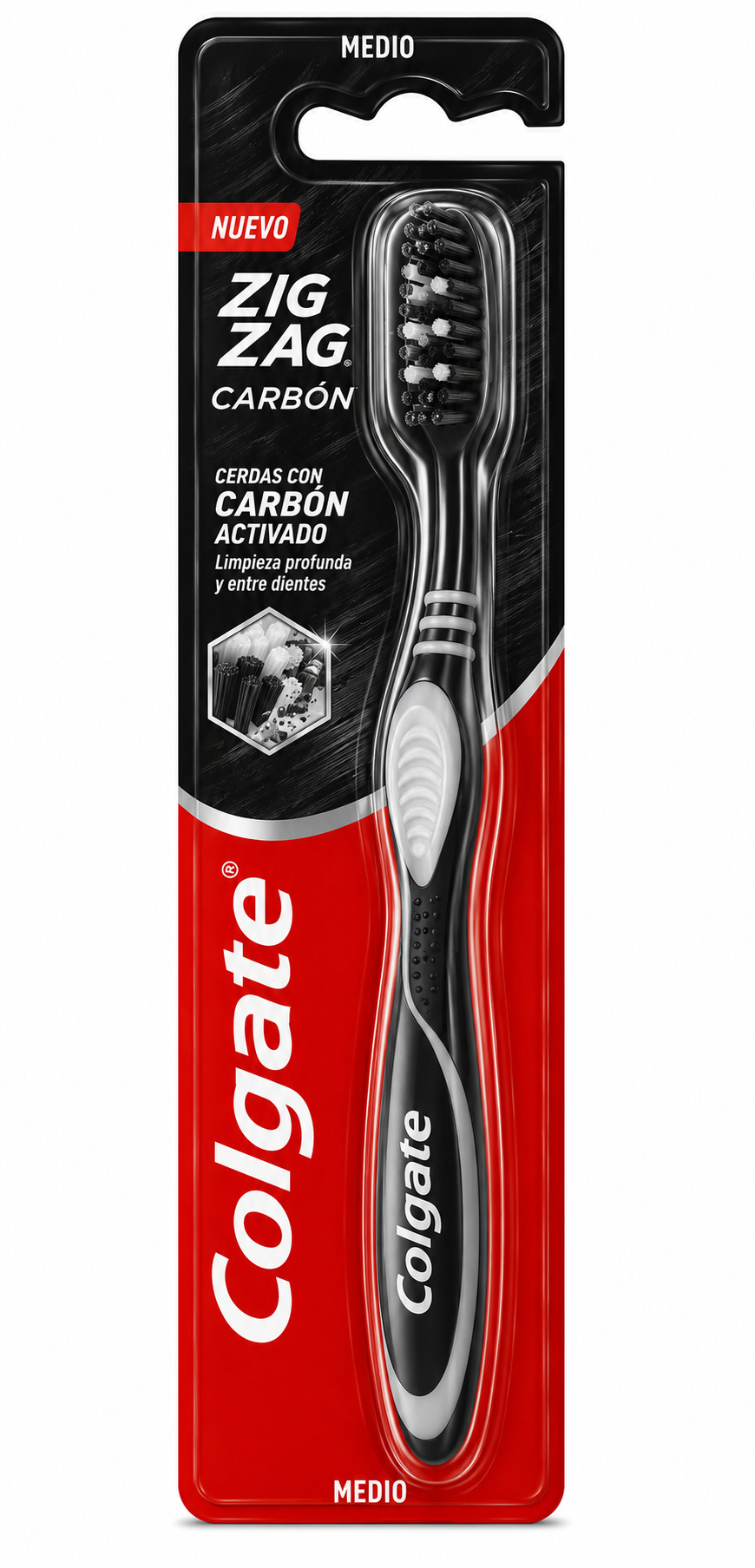 Colgate Cepillo Dental Zig Zag Carbón Medio