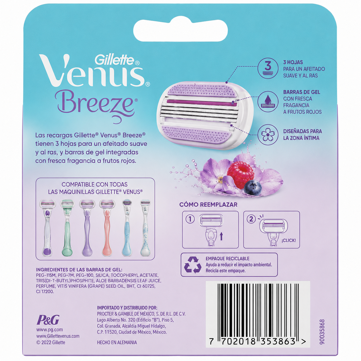 Gillette Venus Breeze Recambio 4 Ud - Imagen 2