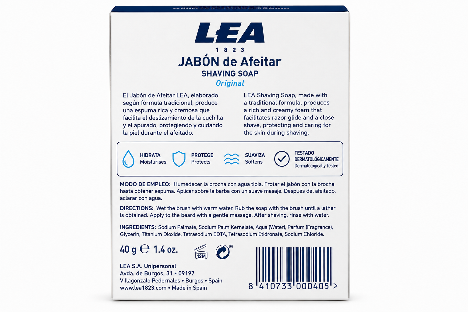 Lea Jabón Barra de Afeitar 40gr - Imagen 2