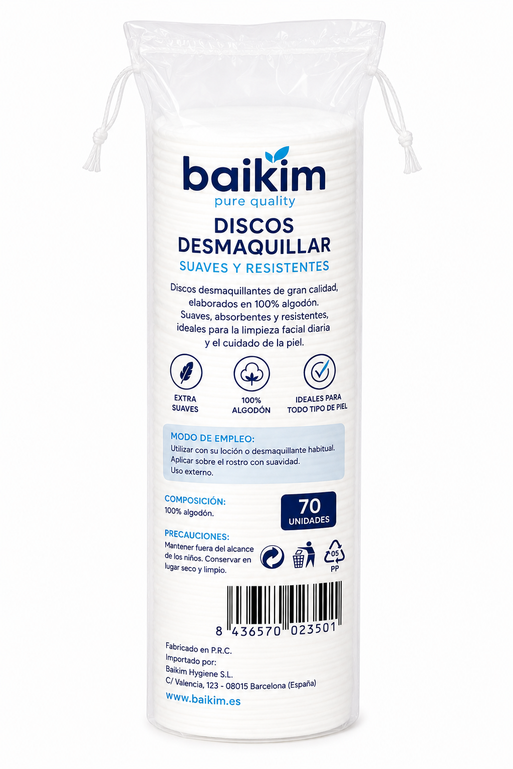 Baikim Discos Desmaquillar 70 Unidades - Imagen 2