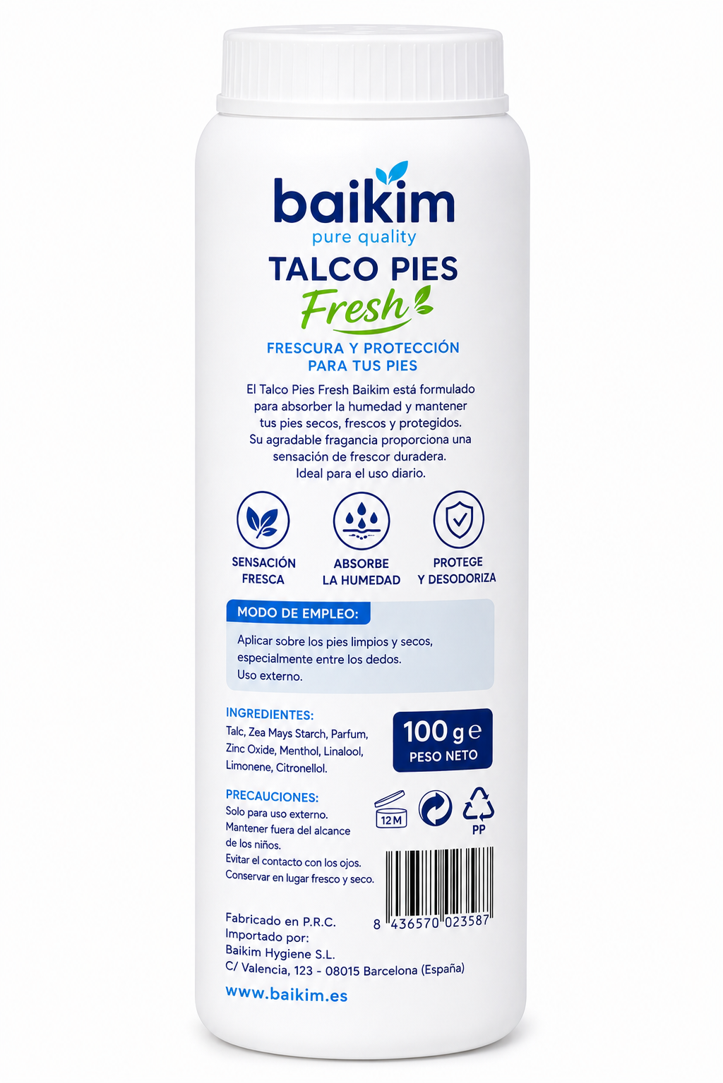 Baikim Talco Pies Fresh 100 g - Imagen 2