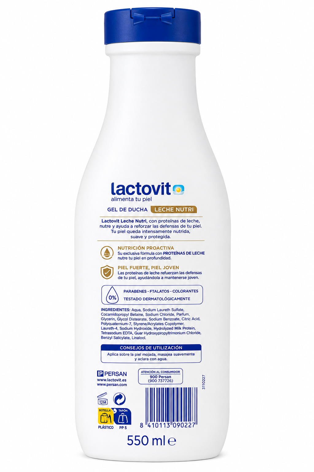 Lactovit Gel Leche Nutri 550ml Botella Plástico - Imagen 2