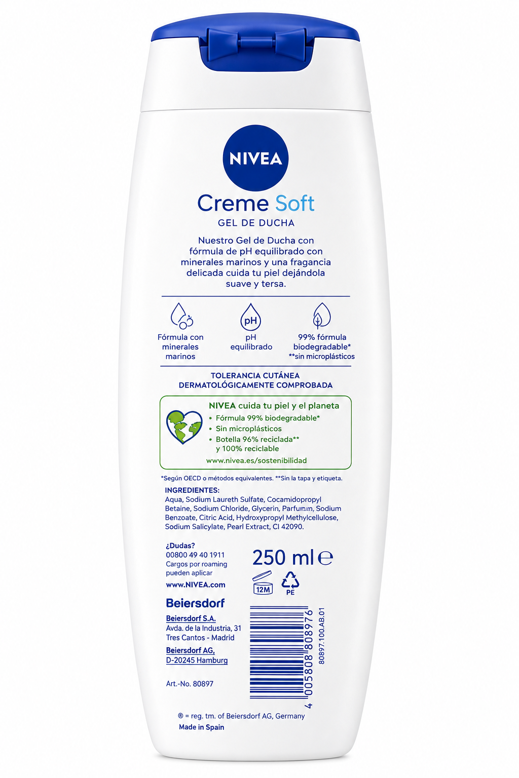 Nivea Gel 250 ml Botella Plástico - Imagen 2