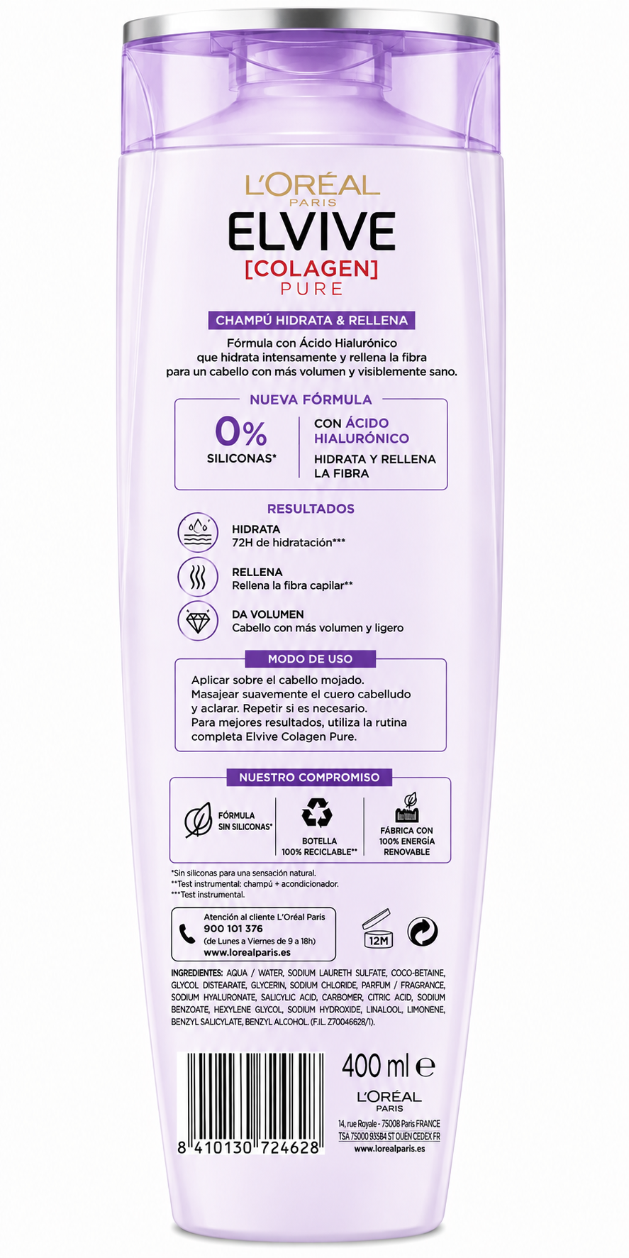 Elvive Champú Colagen 400 ml - Imagen 2