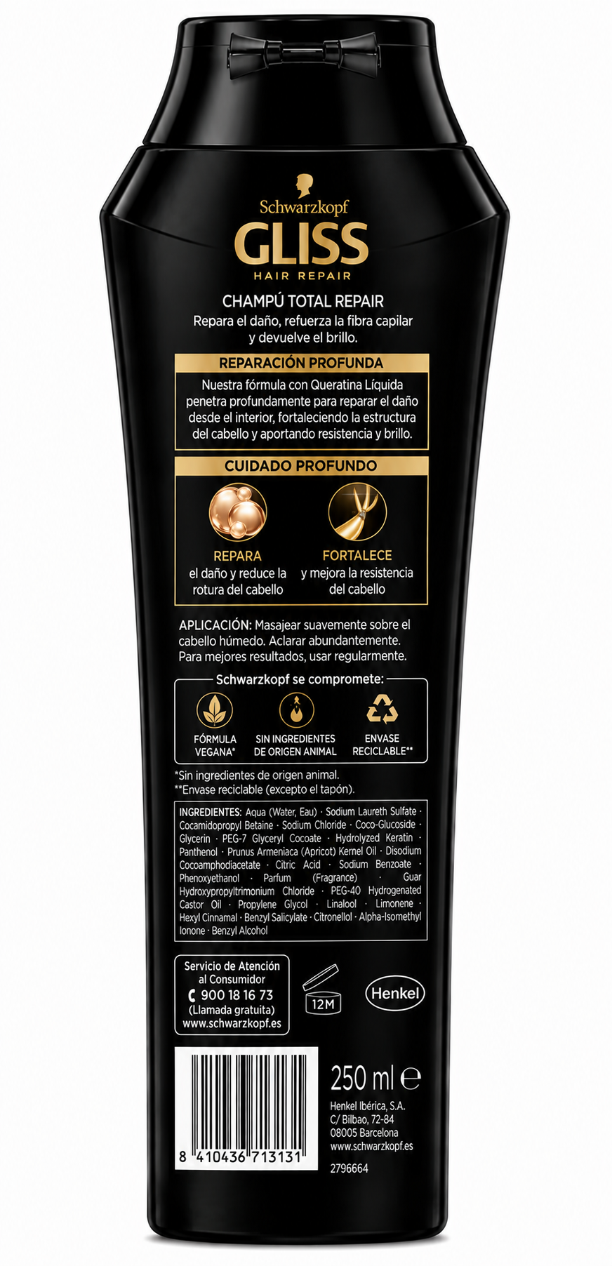 Gliss Champú Ultimate Repair 250 ml - Imagen 2