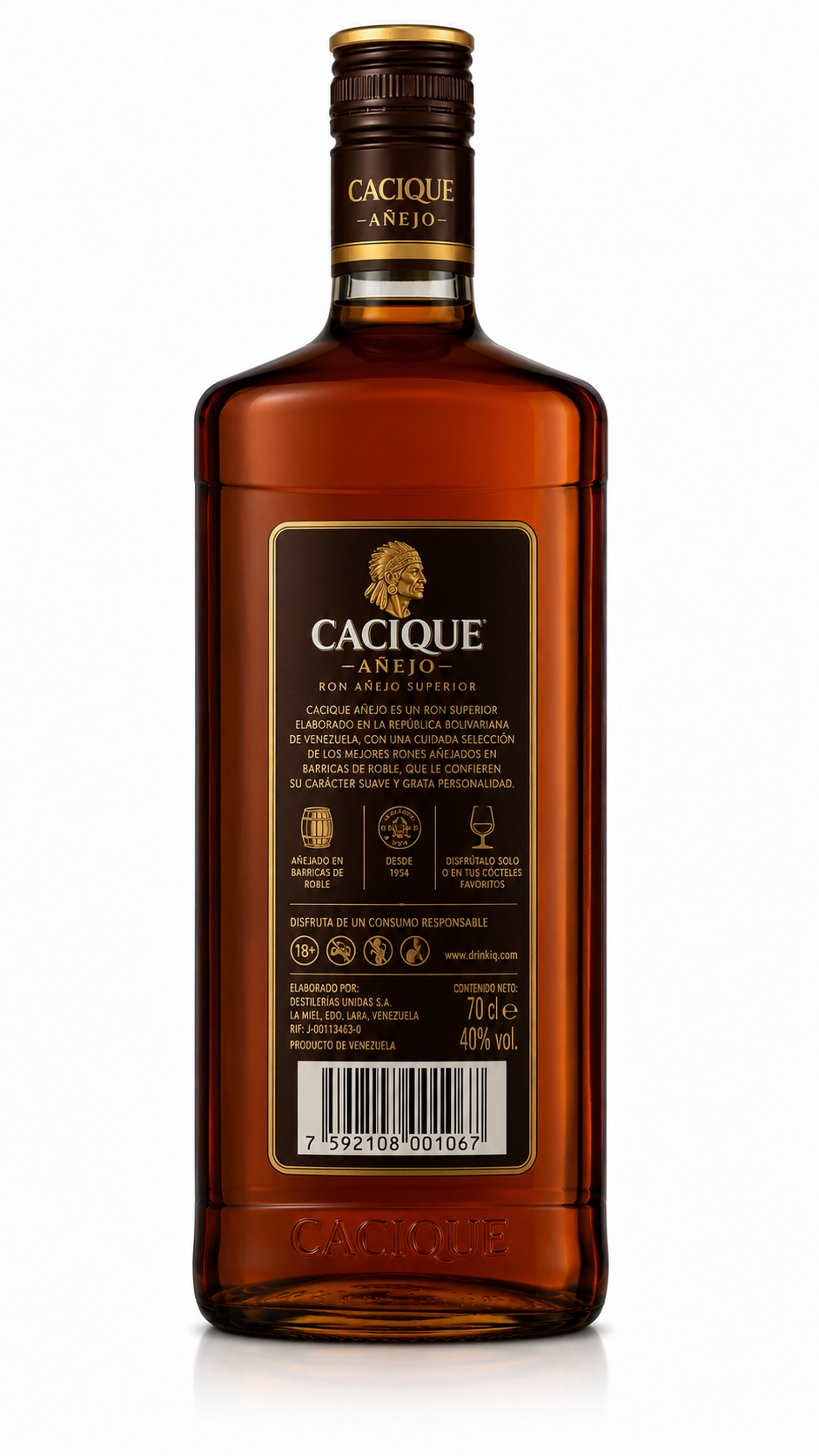 Ron Cacique Añejo | Botella de 70 cl - Cristal - imagen 4