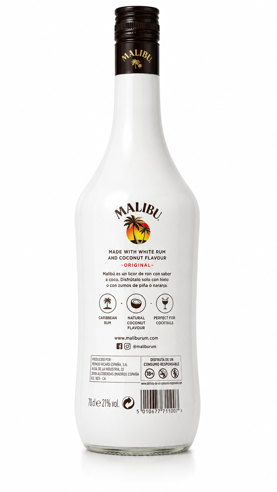 Licor de Ron Malibú | Botella de 70 cl - Cristal - imagen 3