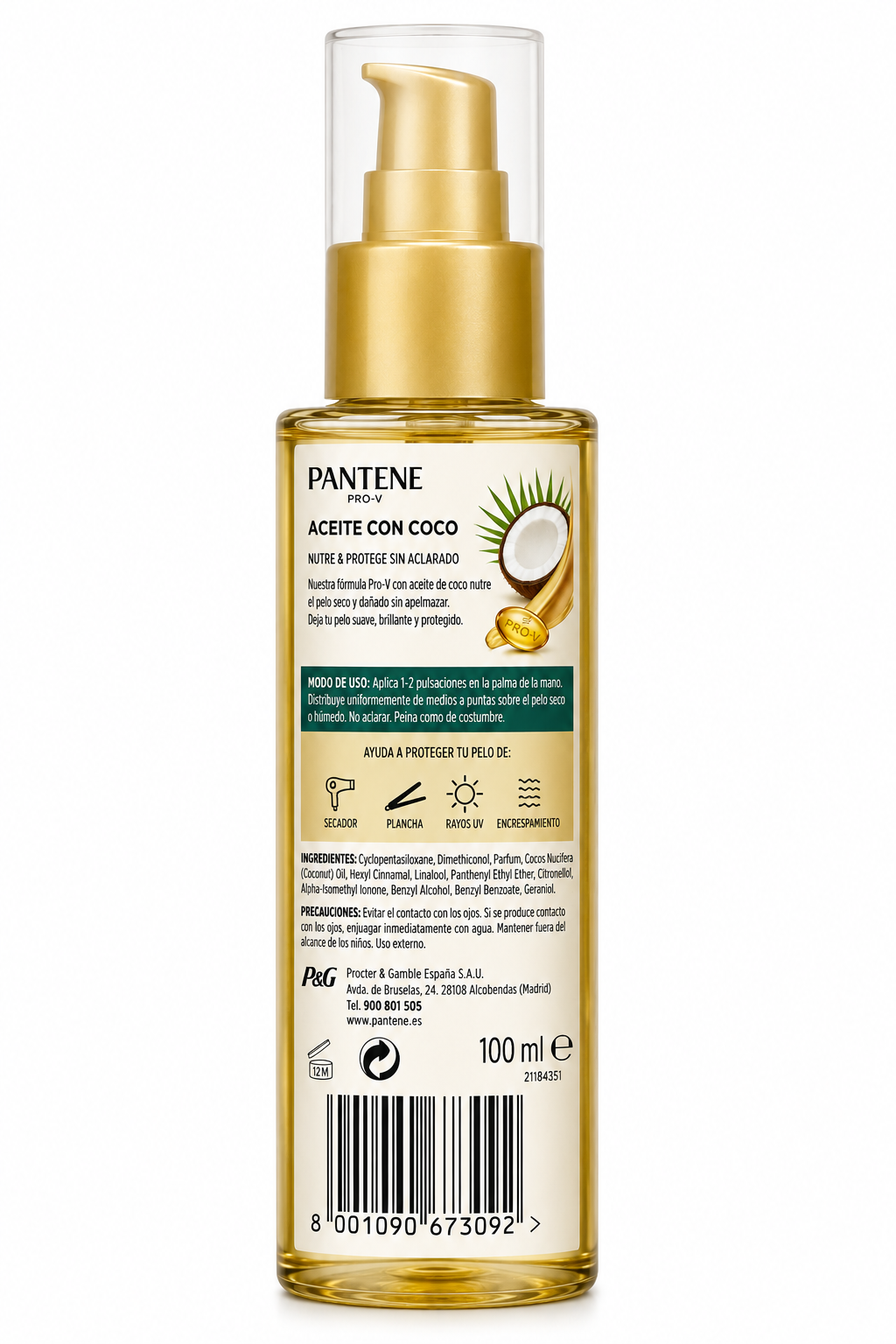 Pantene Aceite con Coco 100 ml - Imagen 2