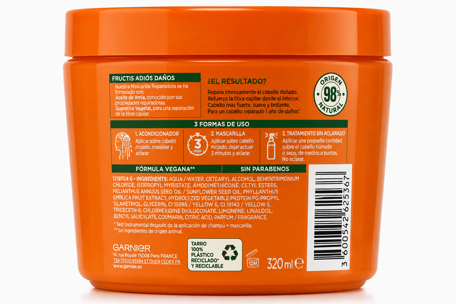 Fructis Mascarilla 320ml - Imagen 2
