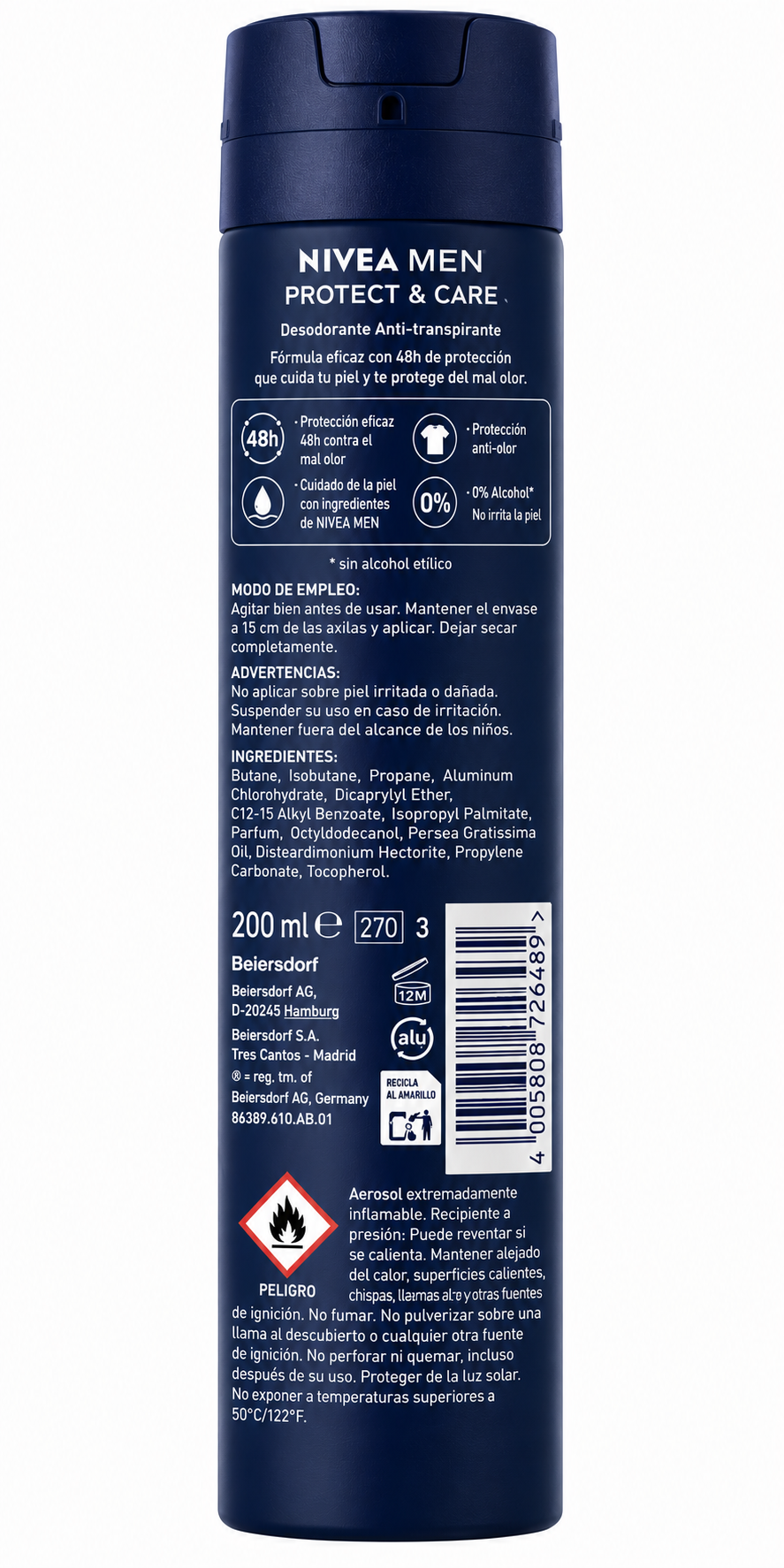 Nivea Men Desodorante Spray 200ml - Imagen 2