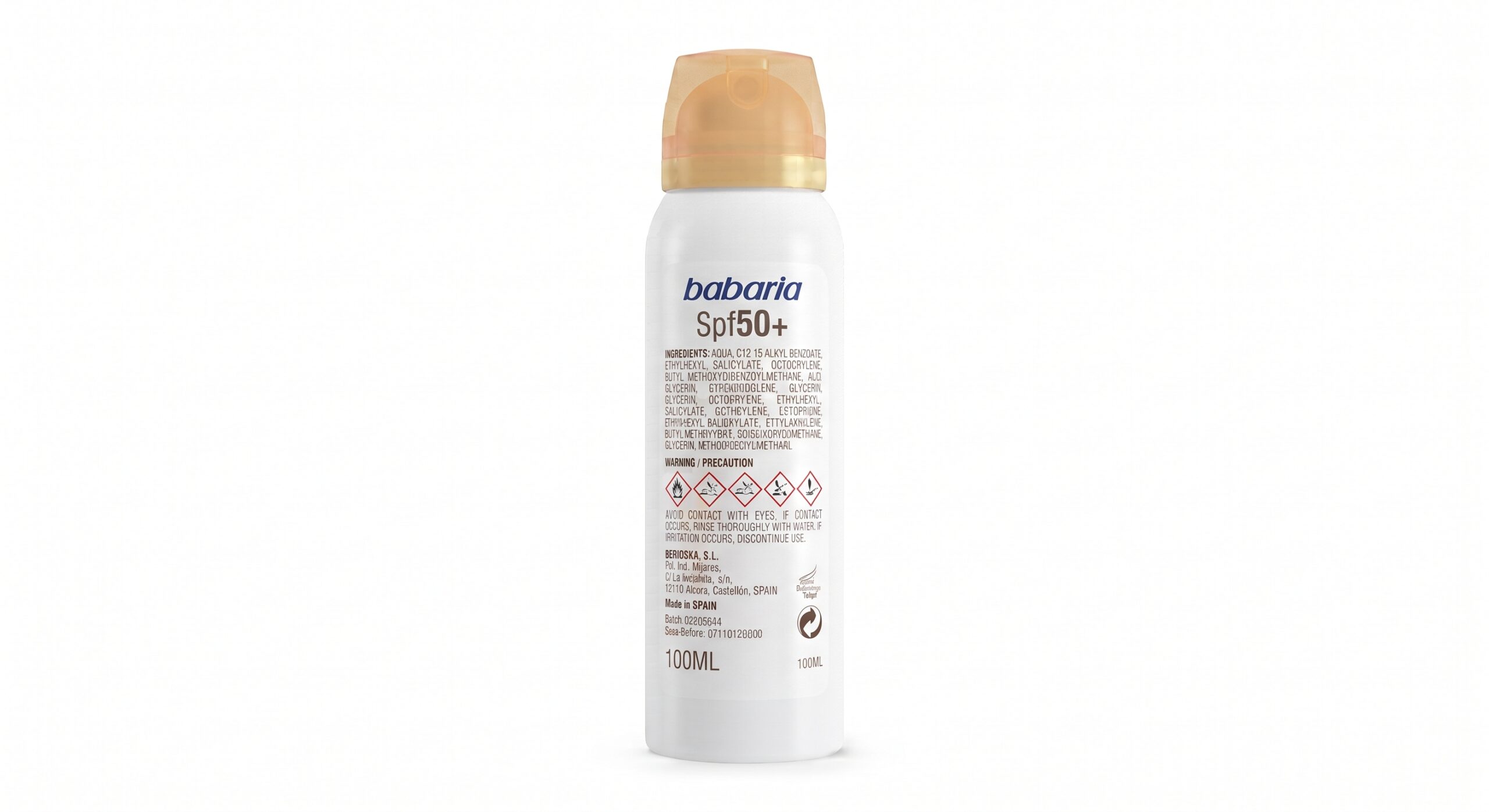 Babaria SPF50+ Leche Pieles Sensibles 200ML / 100ML - Imagen 2