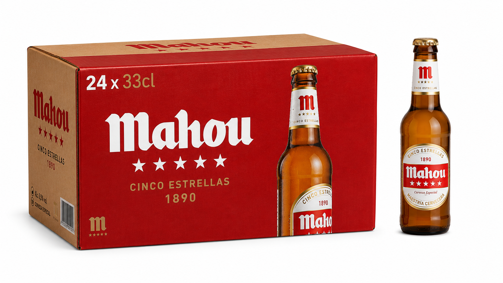 Cerveza Mahou Clásica (Rubia) | Caja de 24 Botellas (33 cl) - Cristal - imagen 9