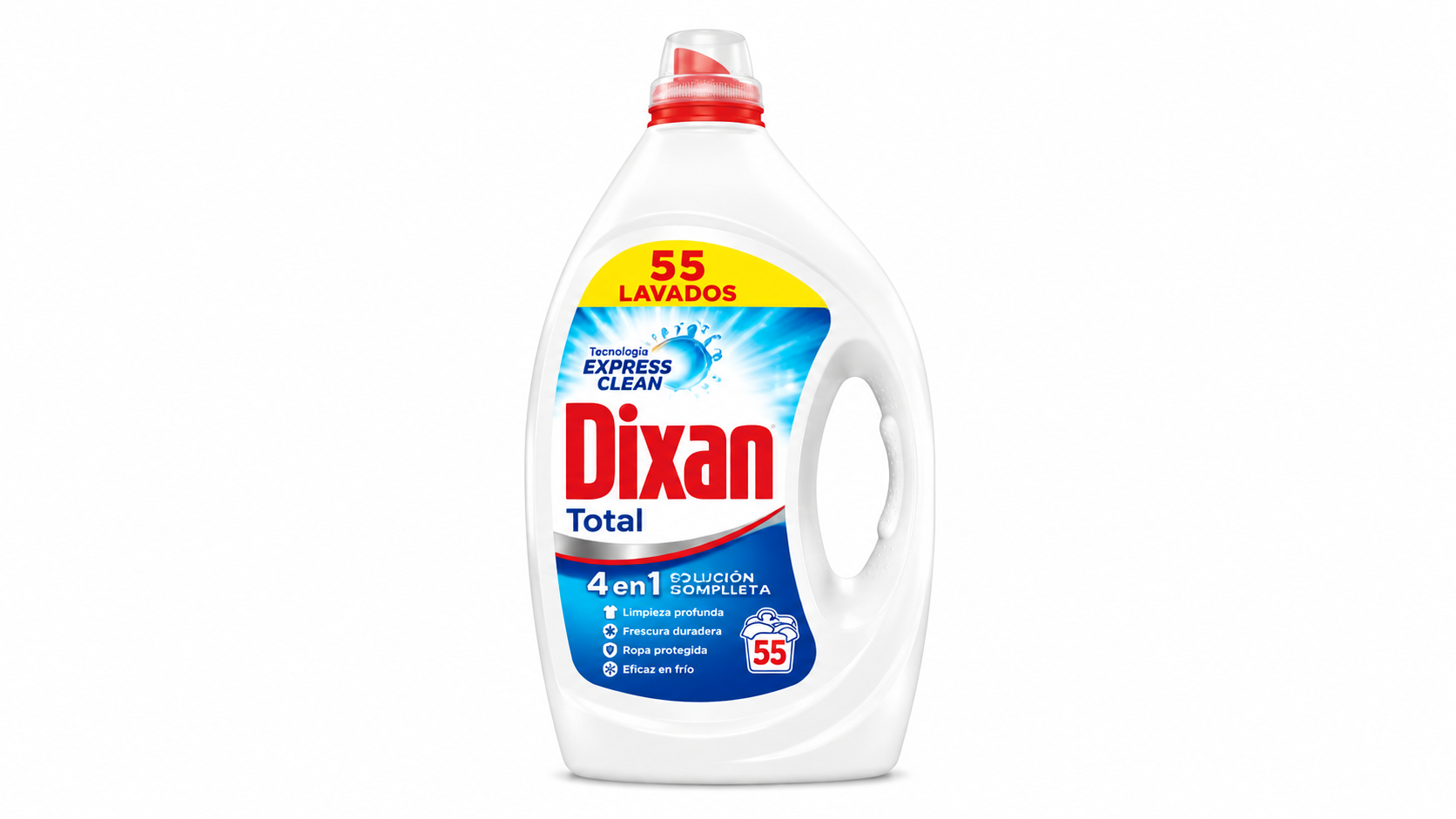 Dixan Detergente Liquido GEL NO Separar | 55 DOSIS | Caja de 4 | Botella plástico - imagen 6