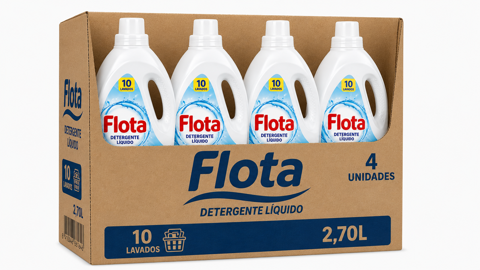 Flota Deterg. Liquido | 10LAV. / 2,70L | Caja de 4 | Botella plástico