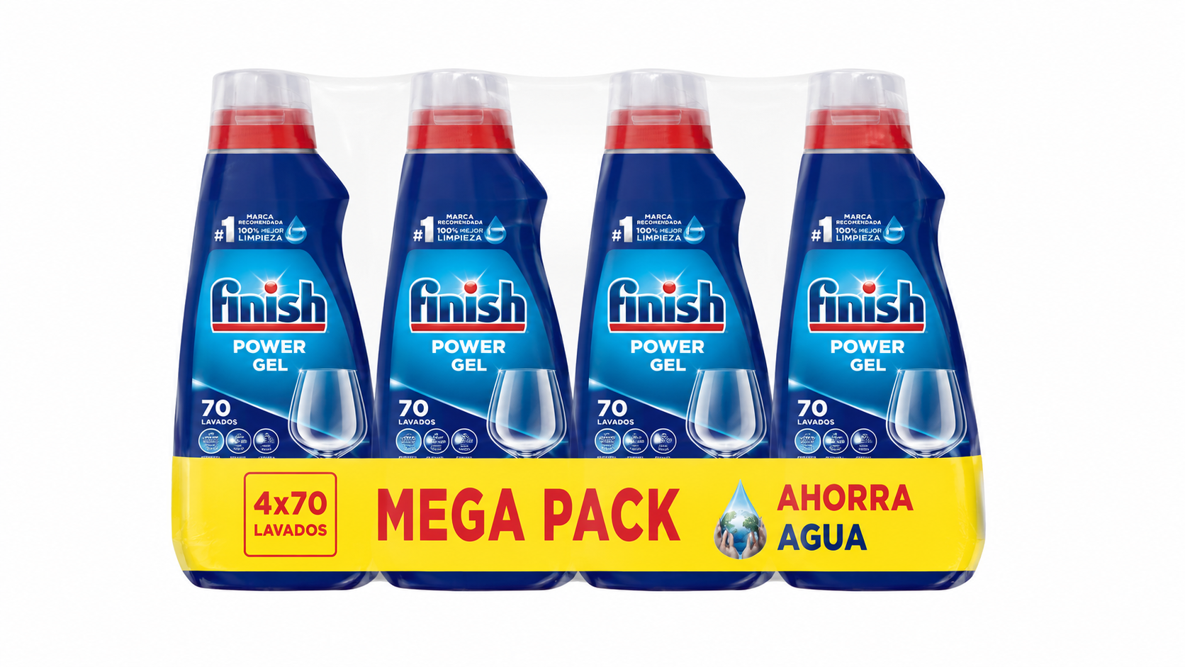 Finish Lavavajill.deterg.gel | 70LAVADOS | Caja de 4 | Botella plástico - imagen 6