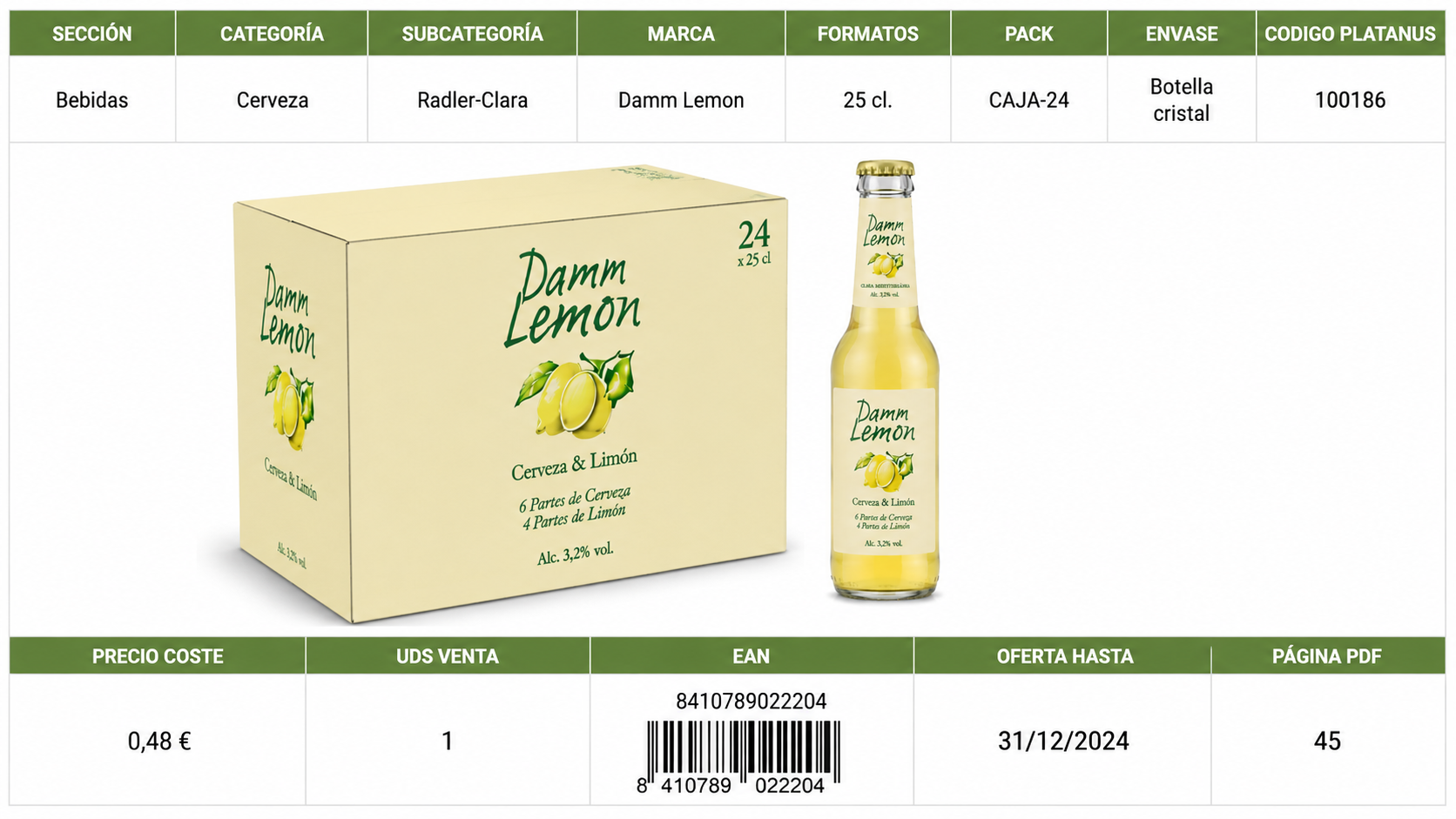 Cerveza Damm Lemon (Radler) | Caja de 24 Botellas (25 cl) - Cristal - imagen 4